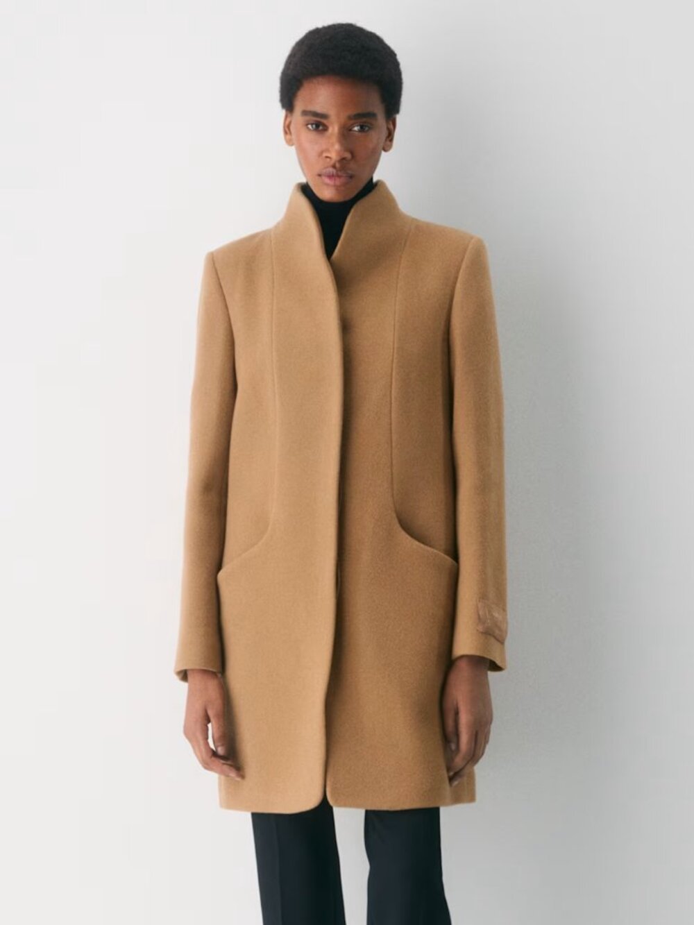 Aritzia Wilfred Cocoon Wool Mid-Length Coat, Taupe - Size XXS